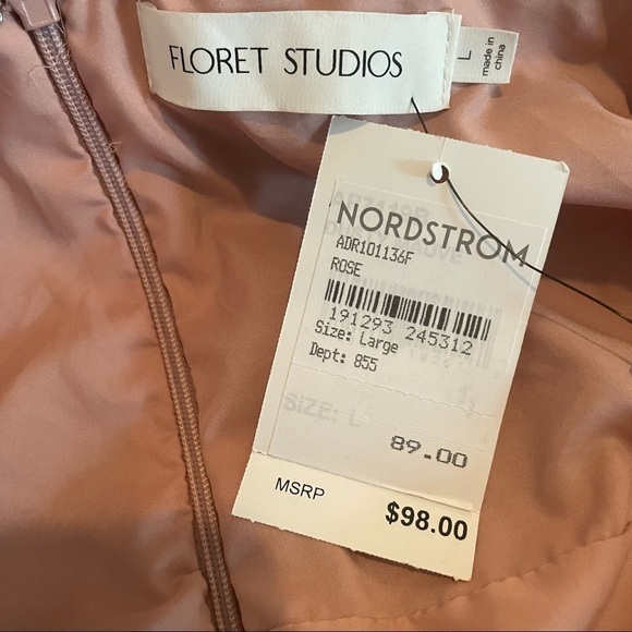 Floret studios womens plisse pleated wide leg jumpsuit medium dusty mauve - Picture 12 of 12